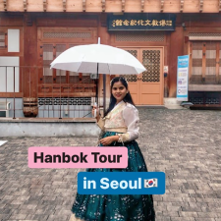 Wearing Hanbok on a rain..